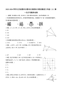 2023-2024学年江苏省泰州市泰兴市黄桥初中教育集团八年级（上）第一次月考数学试卷(含解析）