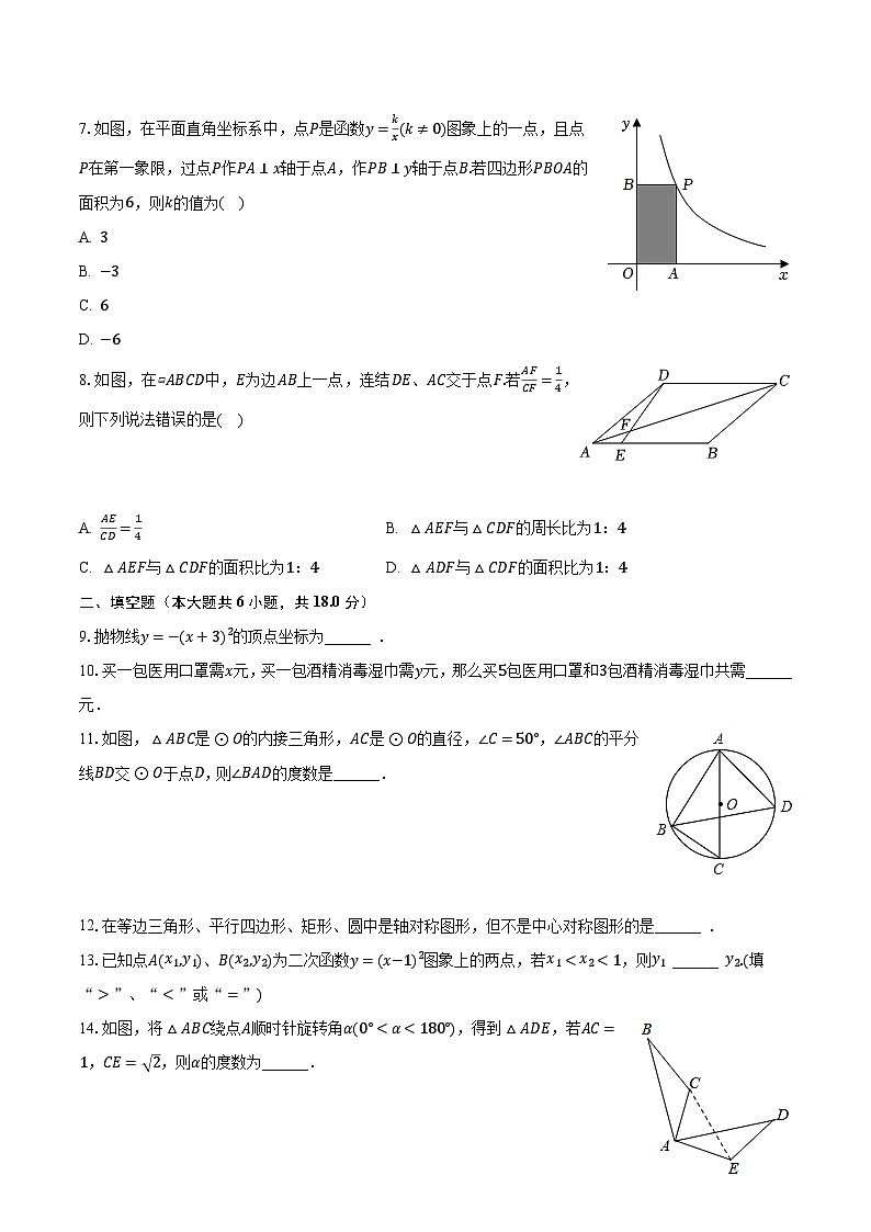 2023-2024学年吉林省长春市榆树市八号镇中学等校九年级（上）月考数学试卷（10月份）（含解析）02