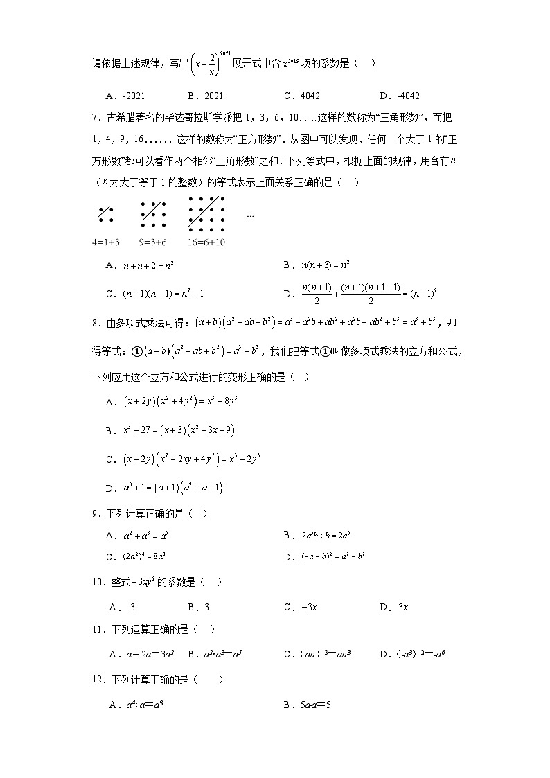 中考数学二轮专项训练专题02整式含解析答案02
