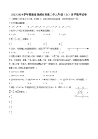 2023-2024学年福建省泉州市泉港二中九年级（上）开学数学试卷（含解析）