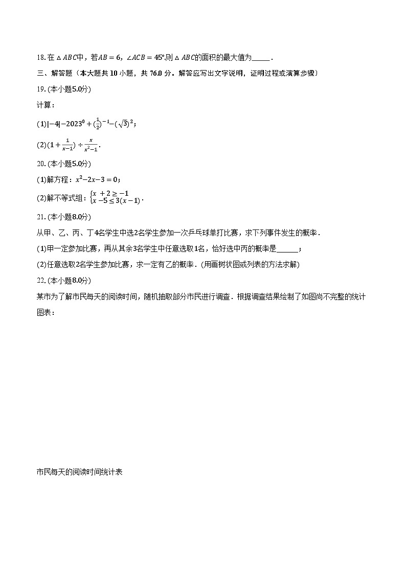 2023年江苏省徐州市县区中考数学二模试卷（含解析）第3页