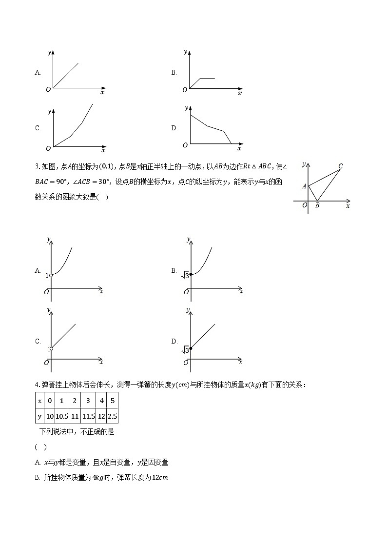 5.2函数 浙教版初中数学八年级上册同步练习（含答案解析）02