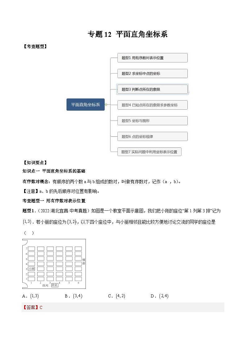 中考数学一轮复习常考题型突破练习专题12 平面直角坐标系（解析版）第1页