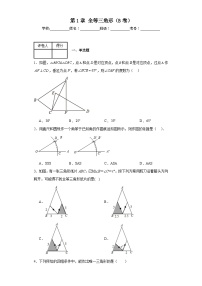 初中苏科版第一章 全等三角形1.2 全等三角形优秀测试题