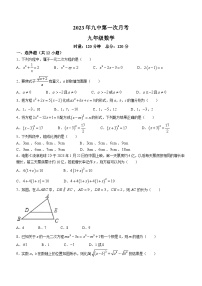 湖南省衡阳市第九中学2023-2024学年九年级上学期数学第一次月考数学试题