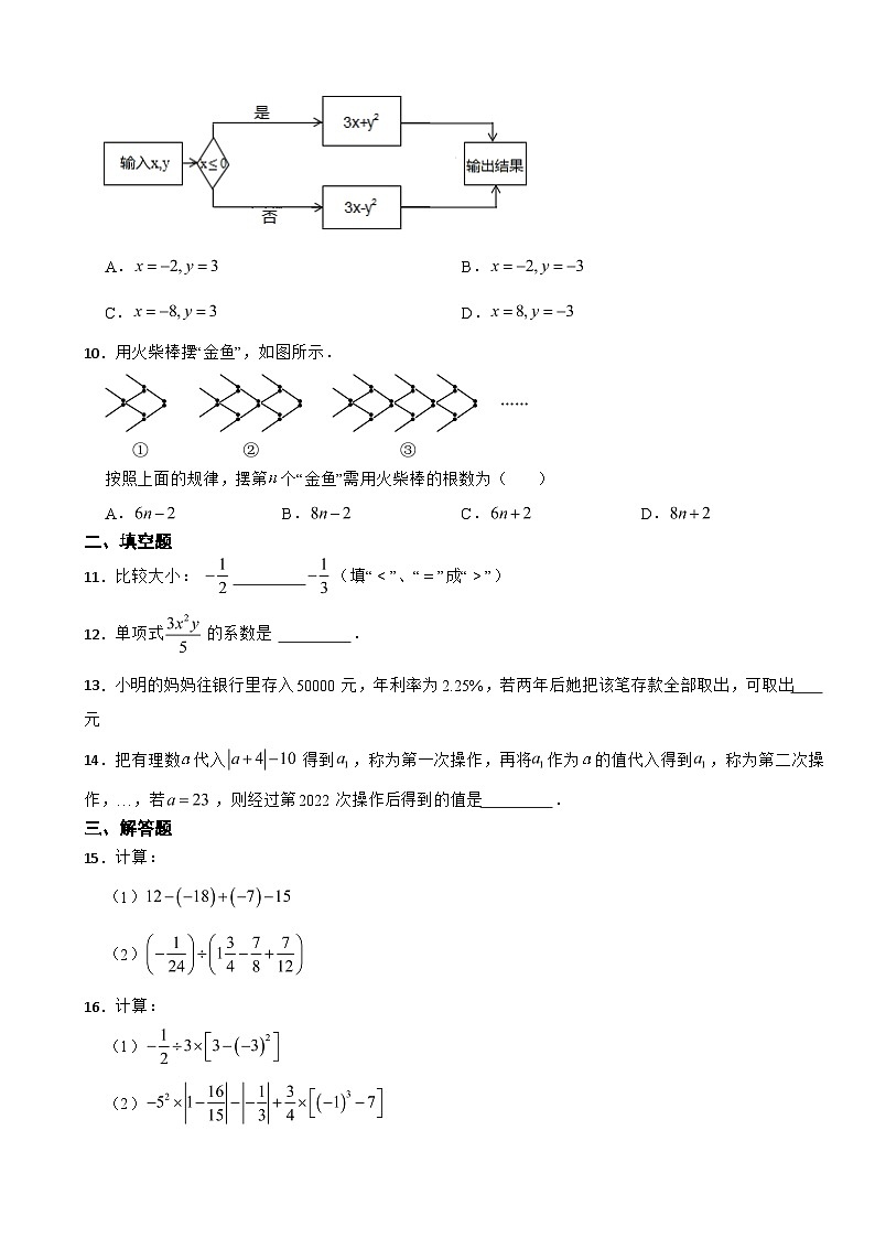 安徽省合肥市2023年七年级上学期数学期中试卷（附答案）02