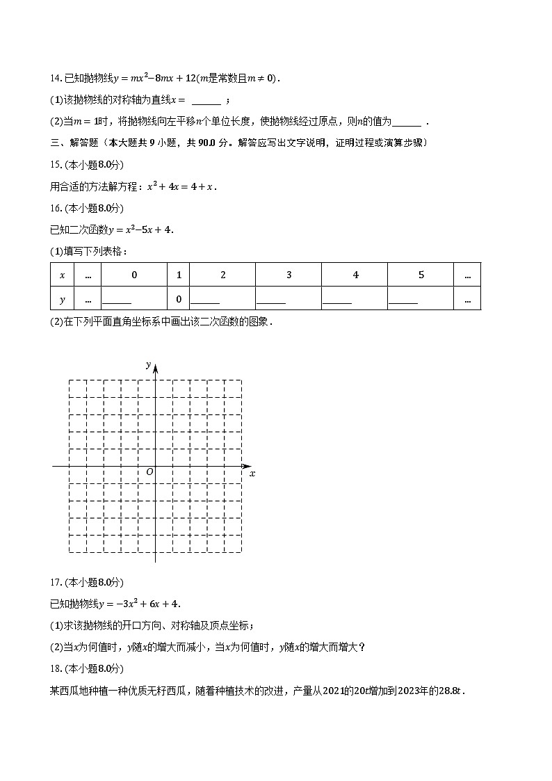2023-2024学年安徽省淮南市凤台县九年级（上）月考数学试卷（10月份）（含解析）第3页