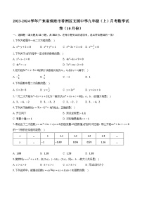 2023-2024学年广东省珠海市香洲区文园中学九年级（上）月考数学试卷（10月份）（含解析）