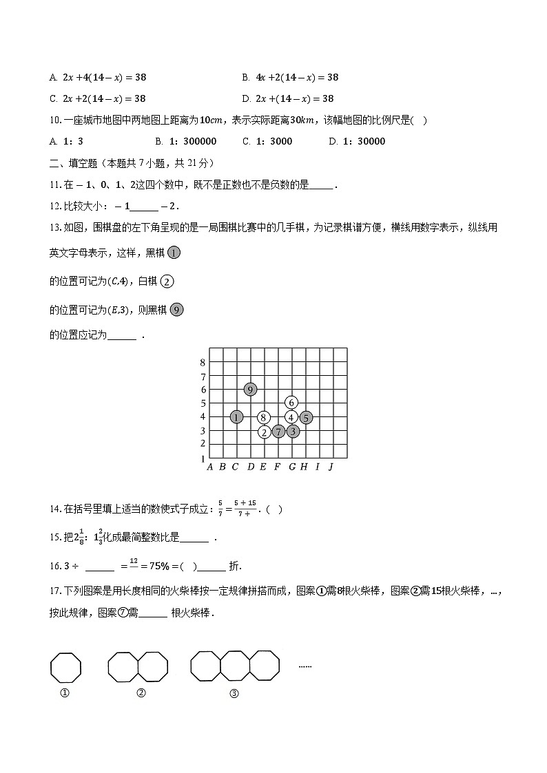 2023-2024学年黑龙江省齐齐哈尔市克东三中七年级（上）开学数学试卷-普通用卷第2页