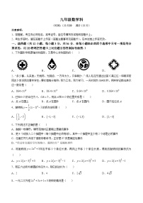 广西南宁市邕宁区民族中学2023-2024学年九年级上学期10月月考数学试题(无答案)