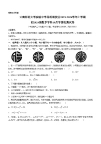 云南省昆明市盘龙区盘龙区师大实验昆明湖中学2023-2024学年九年级上学期10月月考数学试题(无答案)