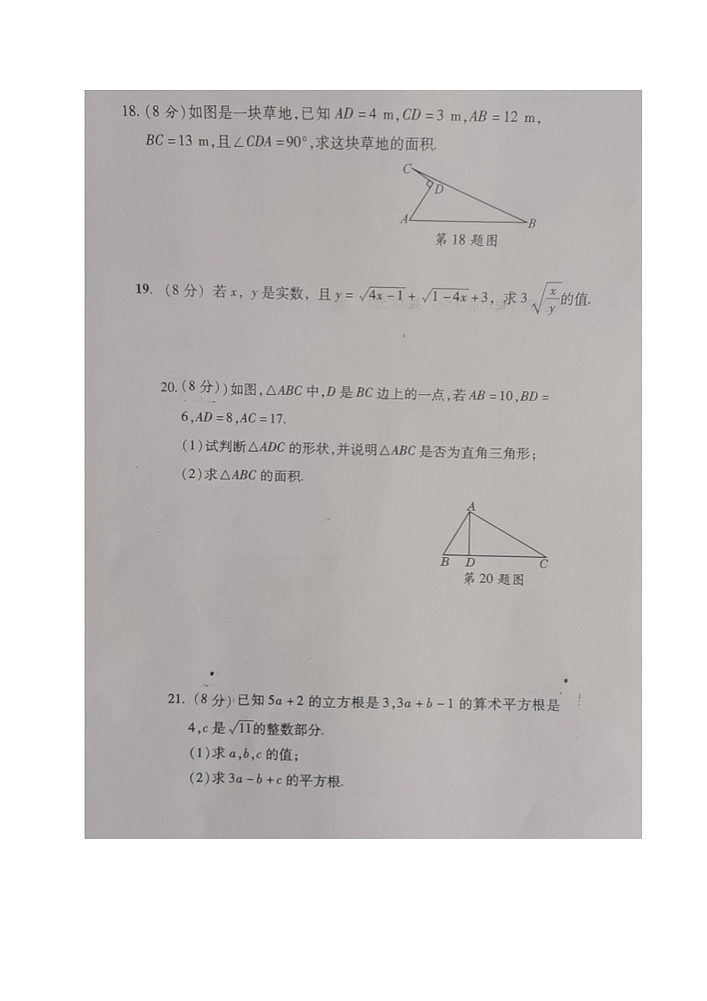 辽宁省沈阳市新民市实验中学2023-2024学年八年级上学期第一次月考数学试题第3页