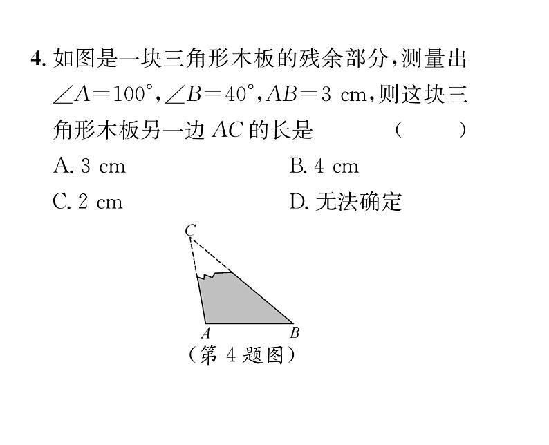 北师大版八年级数学下第一章三角形的证明１等腰三角形　第３课时　等腰三角形的判定与反证法课时训练课件PPT第5页