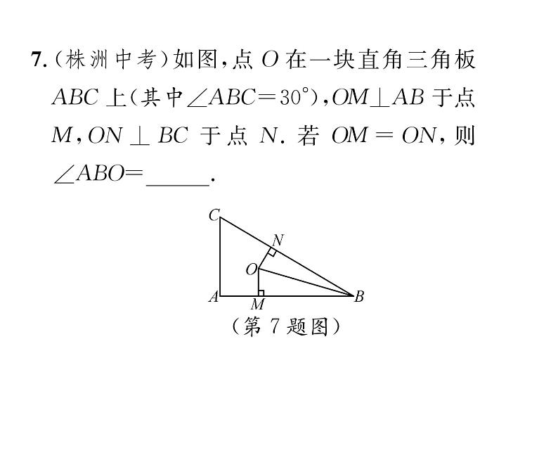 北师大版八年级数学下第一章三角形的证明４角平分线　第１课时　角平分线的性质及其判定课时训练课件PPT08