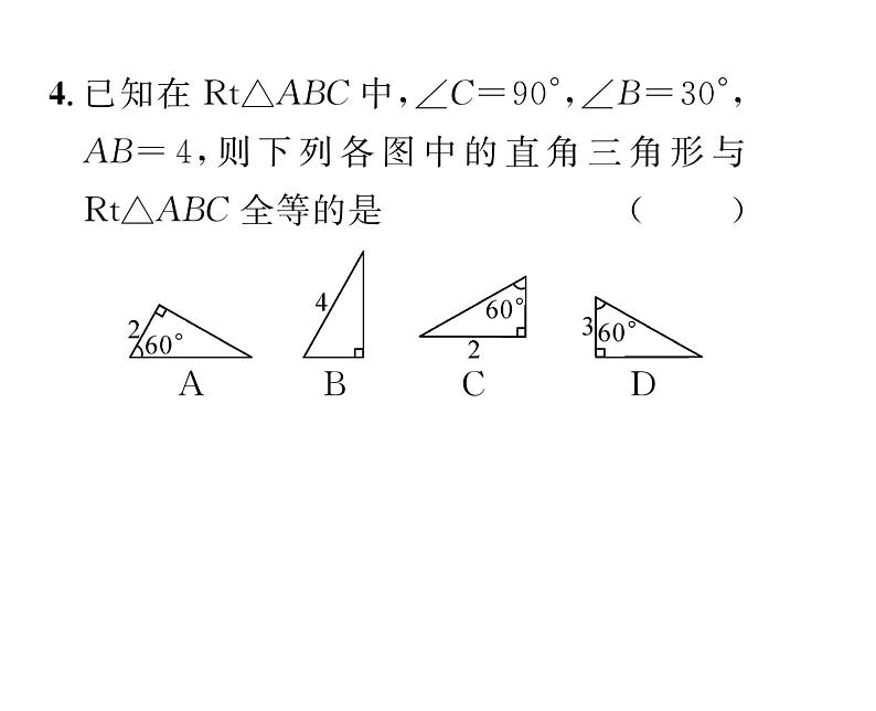 北师大版八年级数学下第一章三角形的证明进阶强化练习（一）课时训练课件PPT第5页