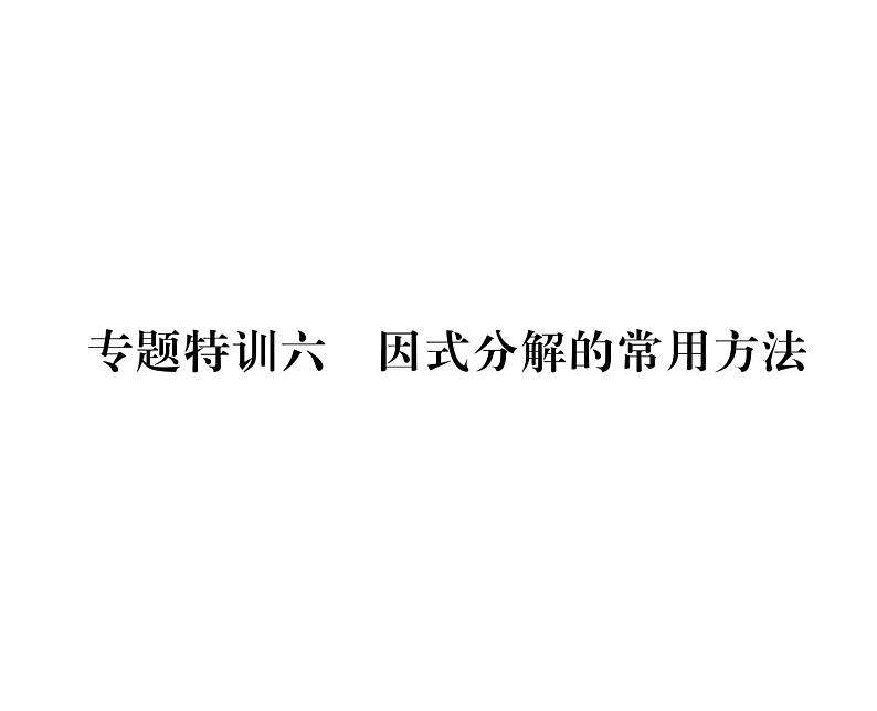 北师大版八年级数学下专题特训6因式分解的常用方法课时训练课件PPT第1页