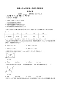 山东省枣庄市滕州市荆河街道滕南中学2023-2024学年九年级上学期10月月考数学试题(无答案)