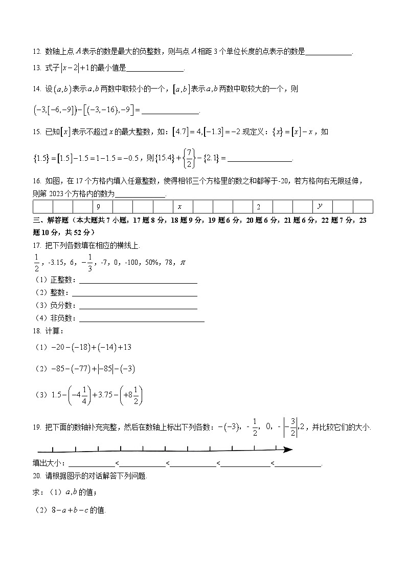 江西省南昌市江西师范大学附属中学红谷滩区滨江分校2023-2024学年七年级上学期月考数学试题(无答案)第2页