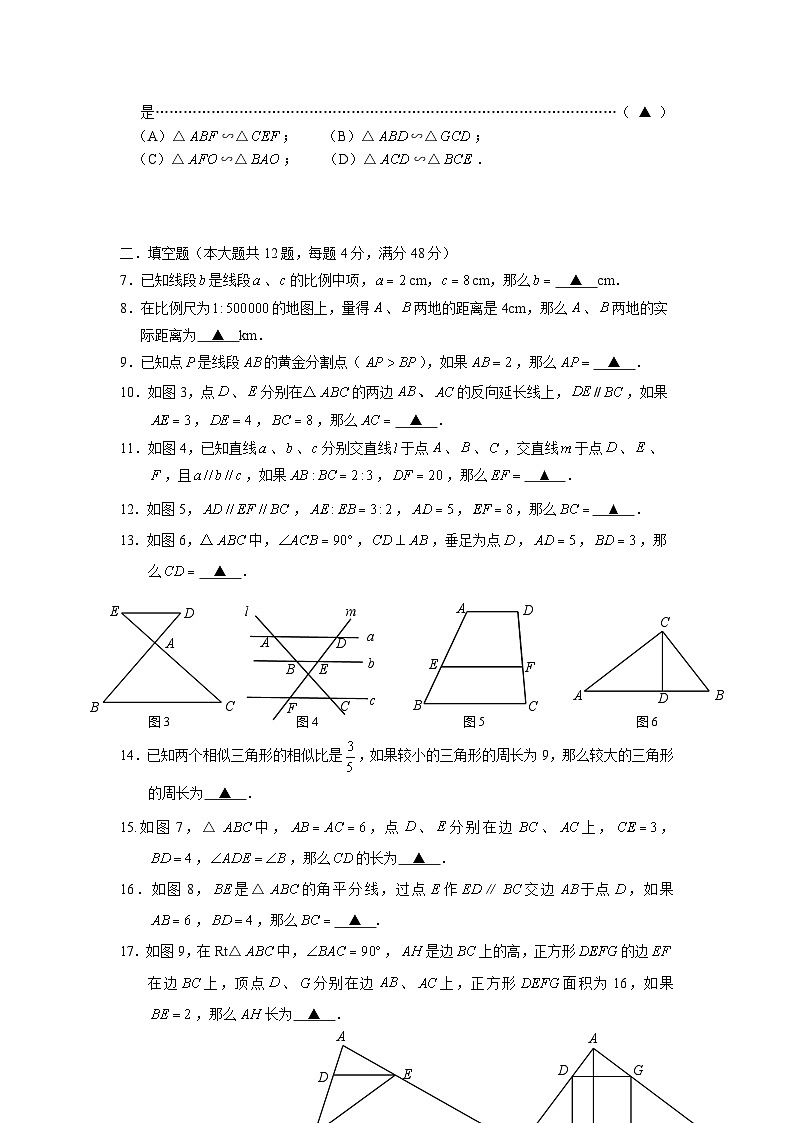 上海市某校2023-2024学年九年级上学期10月阶段练习数学试题第2页