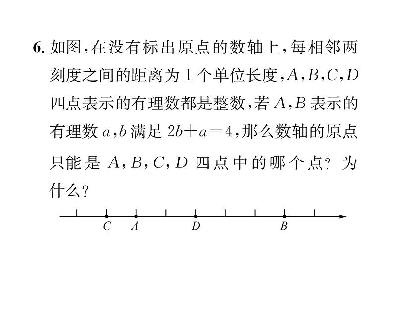 人教版七年级数学上第1章有理数小专题1数轴的应用课时训练课件PPT第6页