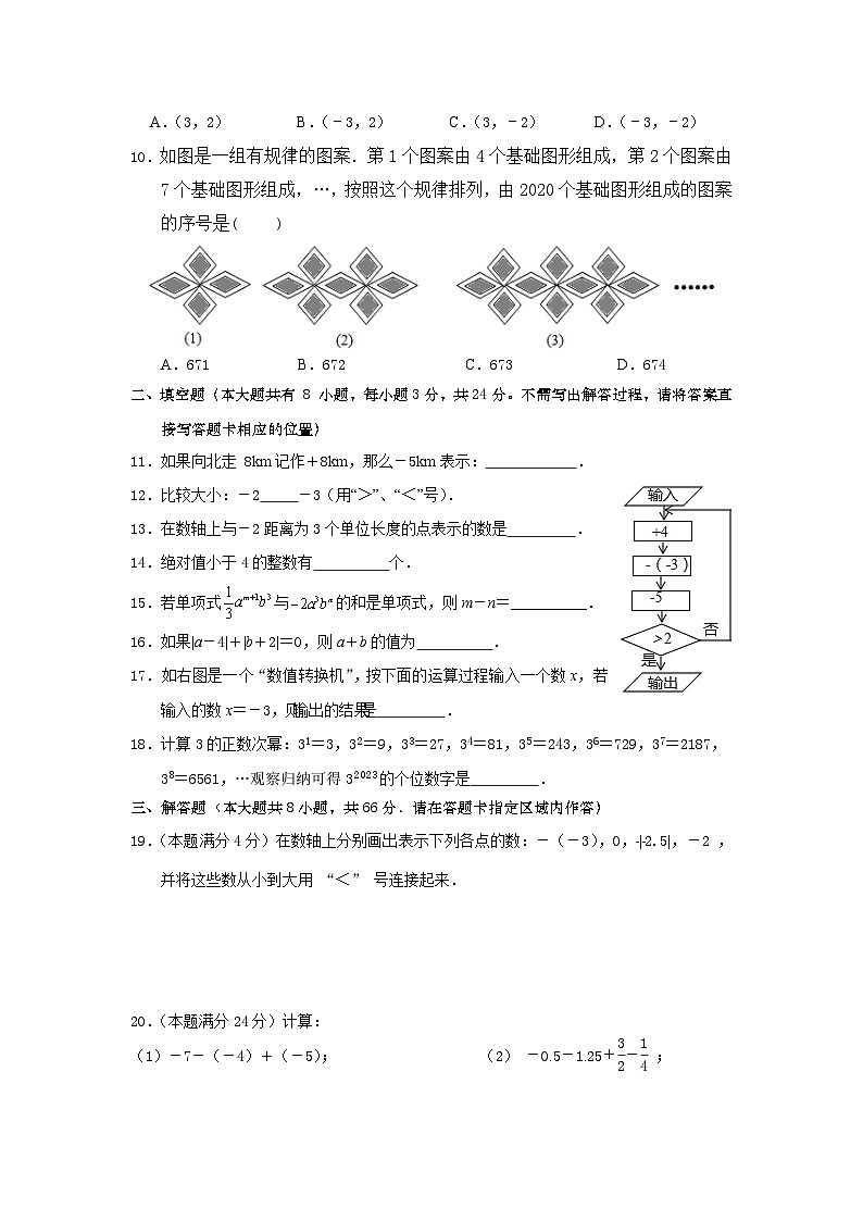七年级（上）数学第一次单元练习卷第2页