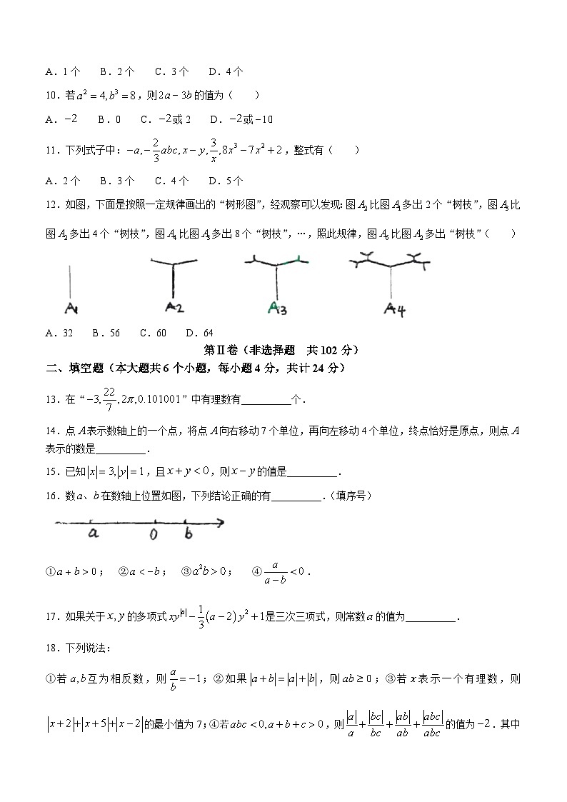山东省济南市济南高新区海川中学2023-2023学年七年级上学期10月月考数学试题(无答案)第2页