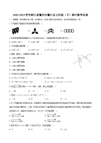 浙江省衢州市衢江区2022-2023学年七年级下学期期中数学试卷