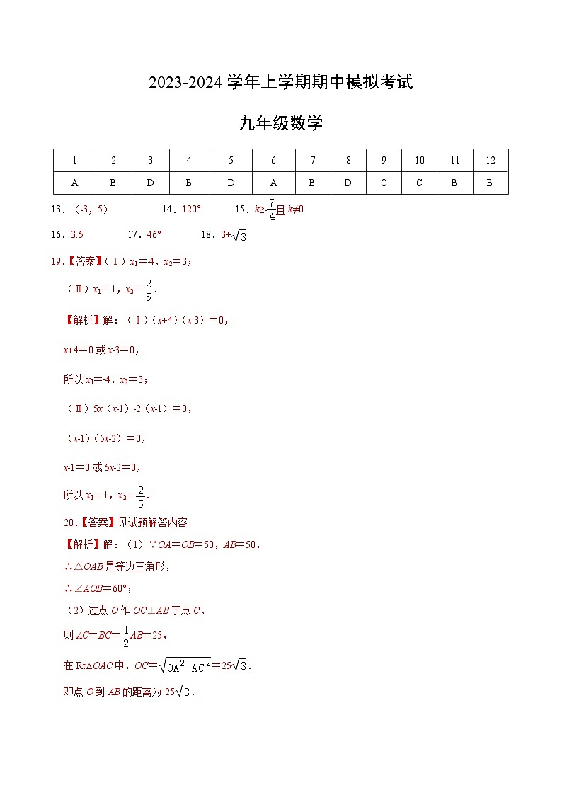 期中模拟卷02（人教版，【测试范围：第21-24章】）2023-2024学年九年级数学上学期期中模拟考试试题及答案（含答题卡）01