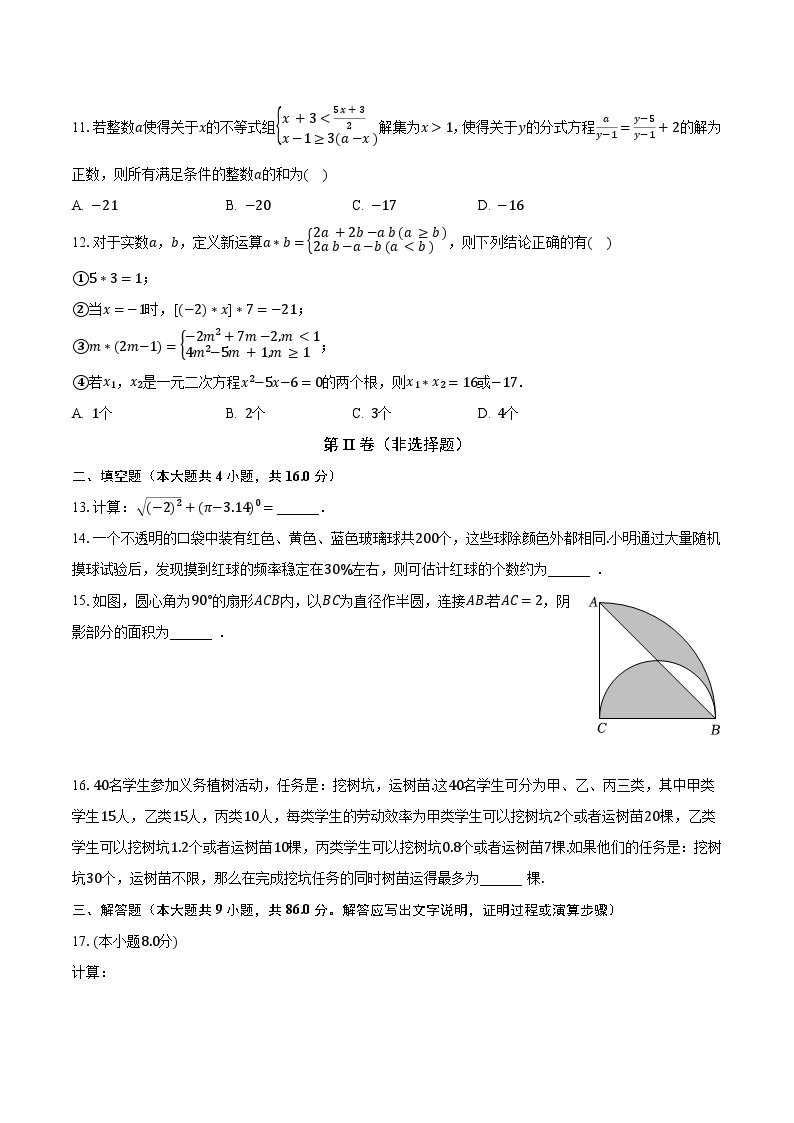2022-2023学年重庆十一中教育集团九年级（下）月考数学试卷（3月份）（含解析）03
