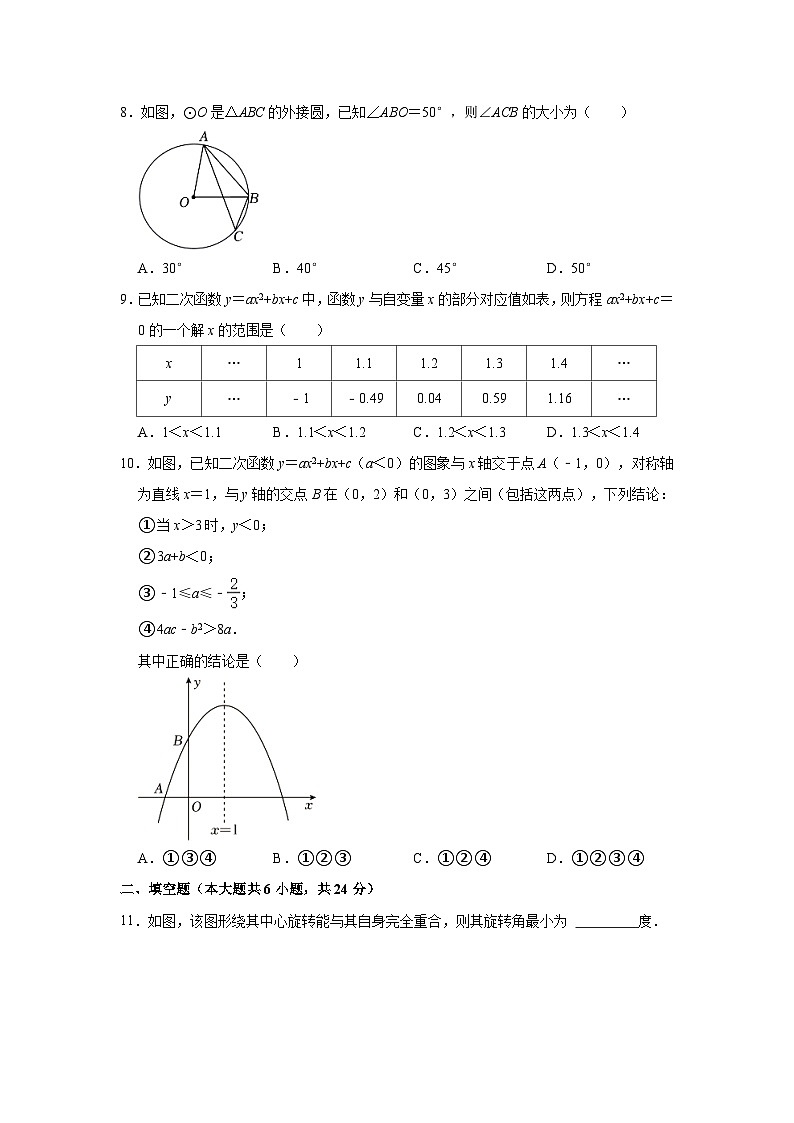 2023-2024学年福建省福州市长乐一中九年级（上）月考数学试卷（10月份）（含解析）第2页