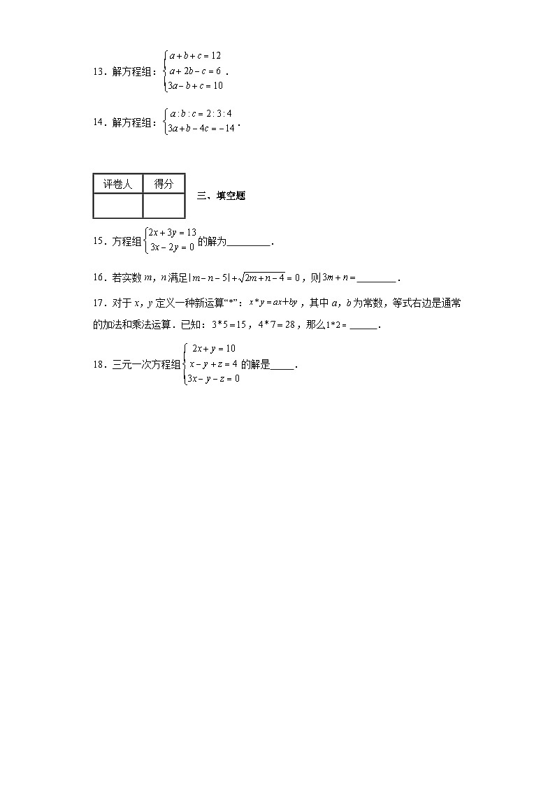 中考数学计算专项训练专题6解二元一次方程含解析答案第3页