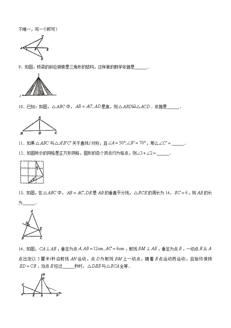 江苏省徐州市邳州市官湖初级中学2023-2024学年八年级上学期10月月考数学试题(无答案)02