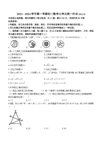 江苏省苏州市常熟市实验中学2023-2024学年八年级上学期10月月考数学试题(无答案)