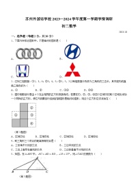 江苏省苏州市苏州外国语学校2023-2024学年八年级上学期10月月考数学试题(无答案)