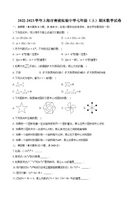 2022-2023学年上海市青浦实验中学七年级（上）期末数学试卷(含解析）