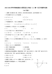 2023-2024学年河南省商丘市夏邑县九年级（上）第一次月考数学试卷（10月份）(含解析）