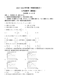 河北省邢台市第十二中学2023-2024学年九年级上学期月考数学试题