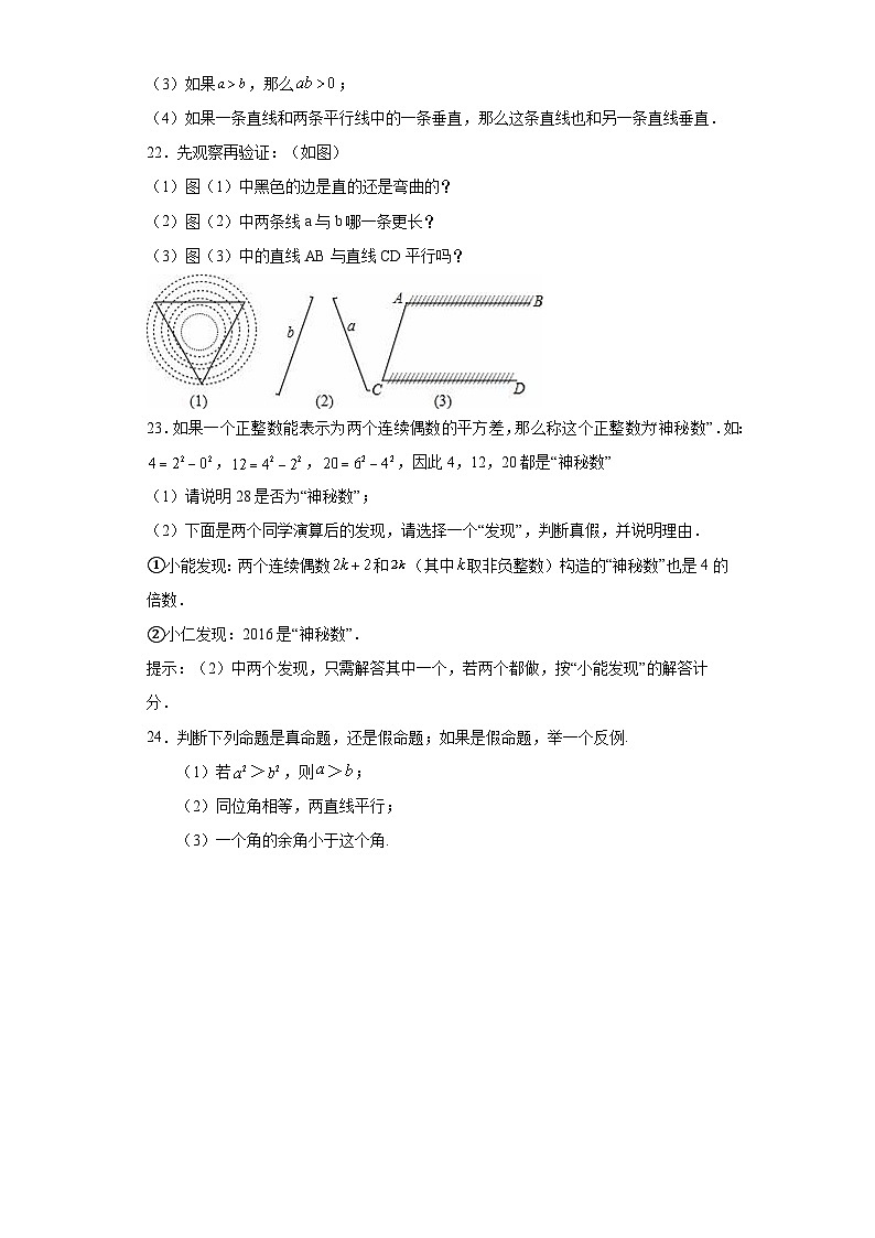 2.2命题与证明随堂练习-湘教版数学八年级上册03
