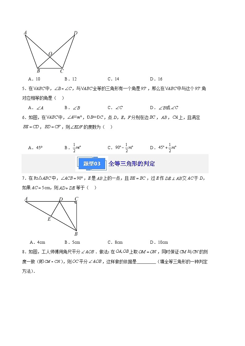 【期中真题】2023-2024学年八年级数学上册 期中真题分类汇编专题03 全等三角形常规题训练（原卷版）第2页