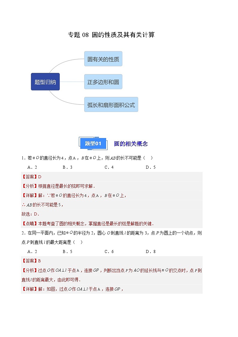 【期中真题】2023-2024学年九年级数学上册 期中真题分类专题汇编 专题08 圆的性质及其有关计算（6类经典题型 优选提升）.zip01