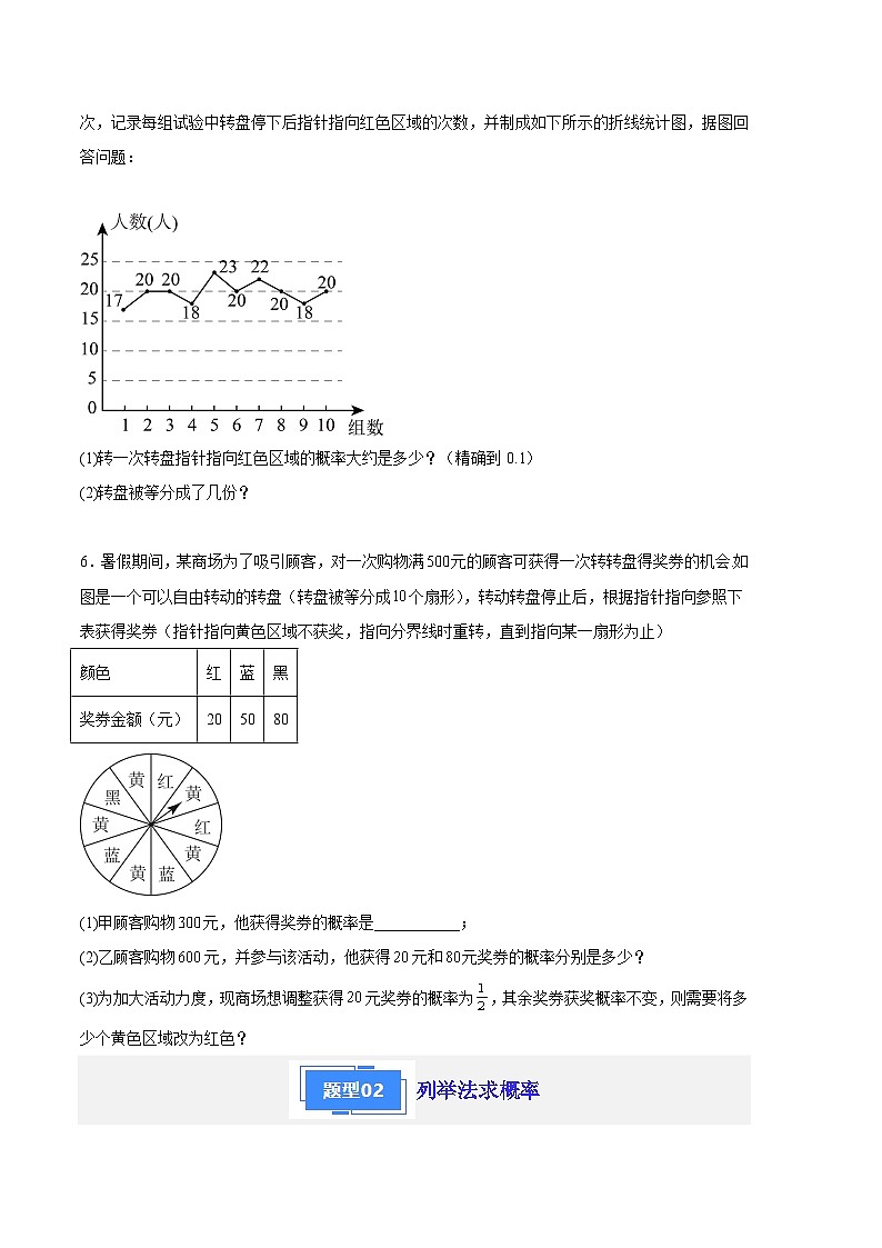 【期中真题】2023-2024学年九年级数学上册 期中真题分类专题汇编 专题10 概率（3类经典题型 优选提升）.zip02