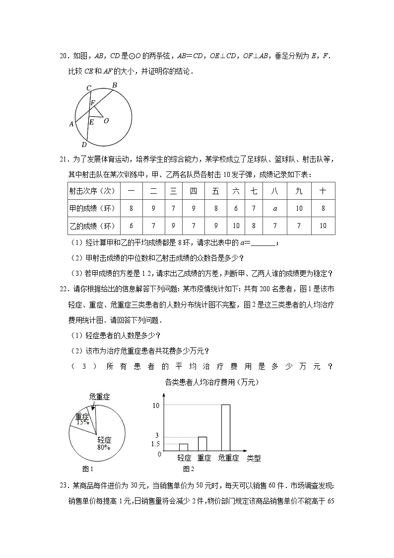 2023-2024学年江苏省宿迁市沭阳县如东实验学校九年级（上）第一次月考数学试卷(含解析)第3页