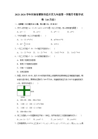 2023-2024学年河南省濮阳市经开区九年级（上）月考数学试卷（10月份）(含解析)