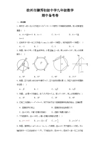 江苏省徐州市撷秀初级中学2023—2024学年上学期九年级数学 期中备考卷