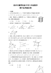 江苏省徐州市徐州市撷秀初级中学2023—2024学年 上学期八年级数学 期中备考提优卷