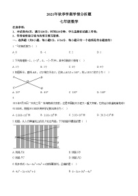 精品解析：陕西省汉中市略阳县2021-2022学年七年级上学期数学期末试题