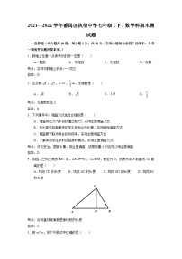 2021-2022学年番禺区执信中学七年级下学期期末考试数学试题