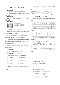 初中第八章 二元一次方程组8.1 二元一次方程组学案及答案