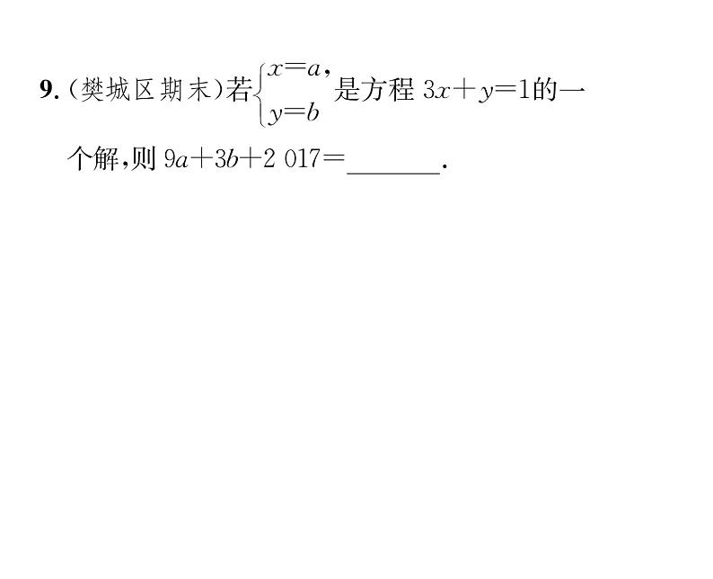 人教版七年级数学下第八章二元一次方程组滚动强化练习(三)课时训练课件PPT第7页