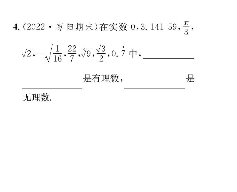 人教版七年级数学下第六章实数6.3　实数　第1课时　实数的概念及分类课时训练课件PPT第5页